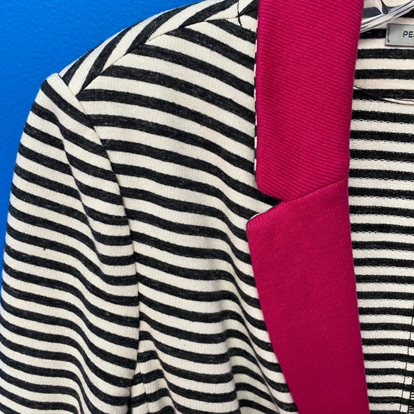 PEOPLE LIKE FRANK M Black & Cream Striped Jacket - Picture 2 of 8